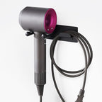 Hair Dryer Holder Wall Mounted, Self Adhesive Blow Dryer Holder Hair Dryer Organizer Hair Dryer Holder Wall Mounted Compatible with Dyson Blow Dryer Black Banjekt