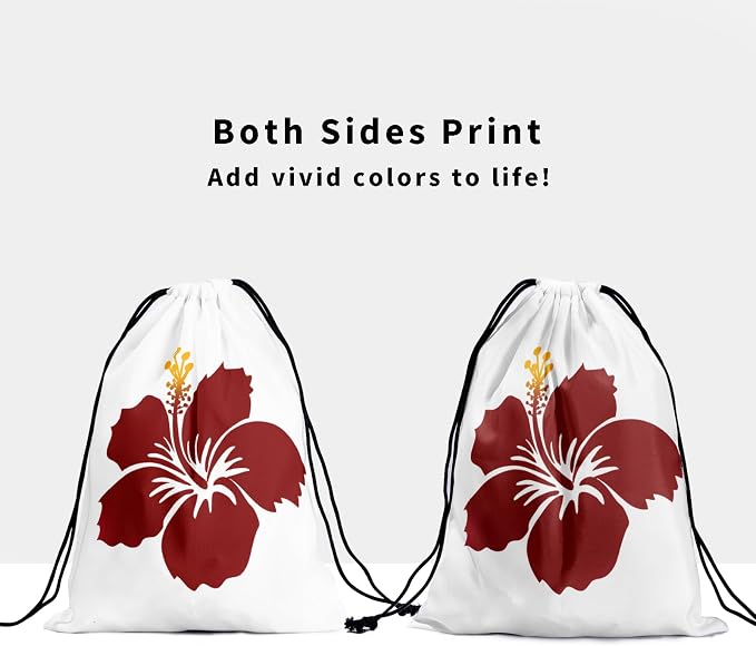 Hibiscus Flower Drawstring Grip Bags - Image 3