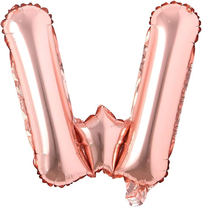 16" inch Single Rose Gold Alphabet Letter number Balloons Aluminum Hanging Foil by REIANS