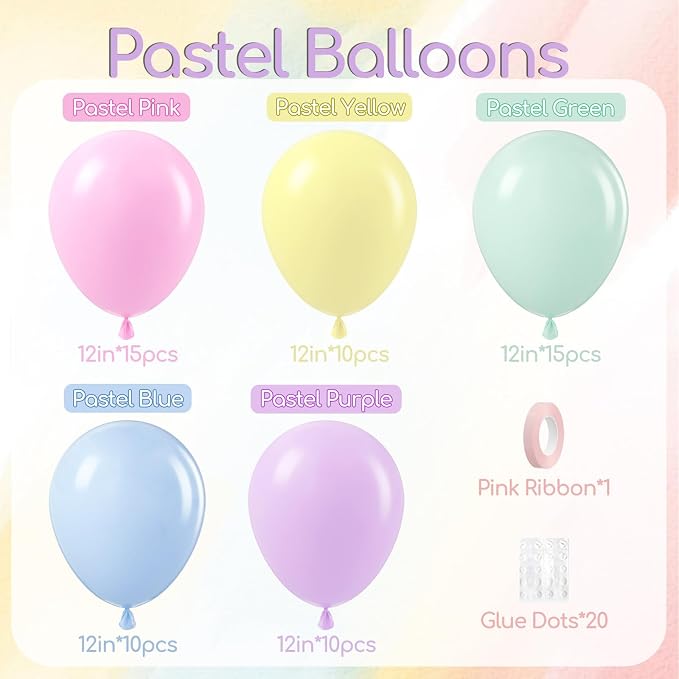 60pcs 12inch Pastel Balloons - Image 2