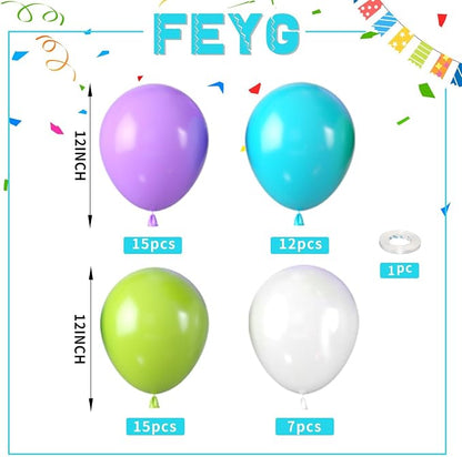 Blue Green and Purple Balloons, Balloon 50PCS 12 Inch Fruit Green Teal Blue - Image 2