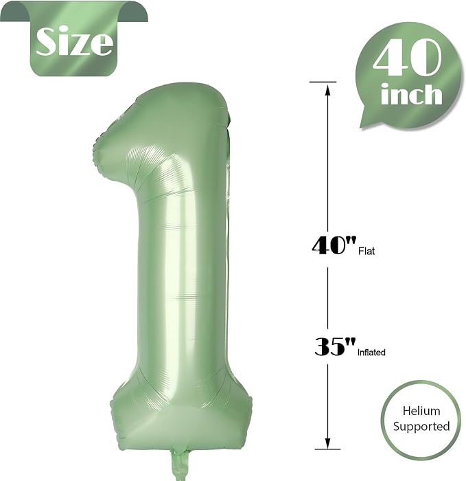Oliver Green Number 1 Balloon 40 Inch - Image 5