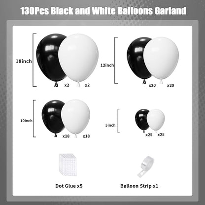 Black and White Balloons Arch Kit - Image 3