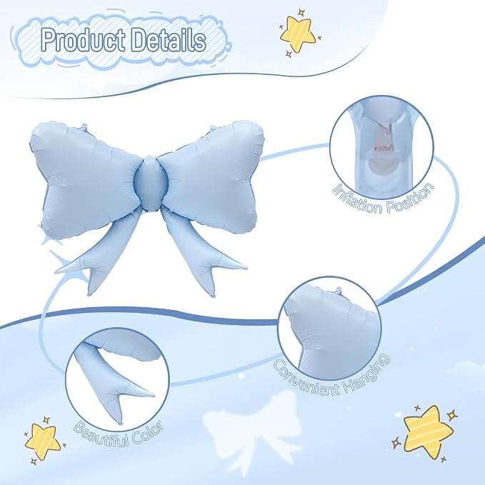 4pcs Jumbo Oversized Ribbon Balloons Coquette Bow Balloons Bow Party Coquette - Image 5