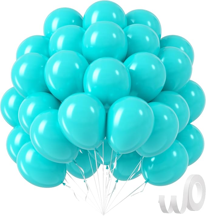 Teal Balloons 12 inch, Turquoise Latex Balloons 50pcs Party Balloons by Awenztech