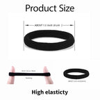 100 PCS Black Nylon Hair Ties for Women, Elastic Hair Bands No Damage for Thick,Seamless Ponytail Holders For Girls All Hair Types.