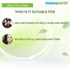Mamaearth Aloe Vera Gel for Skin & Hair | Hydrates Dry Skin & Scalp | Reduces Sunburn & Wrinkles | Deep Nourishment for All Skin & Hair Types | 10.14 Fl Oz/300ml