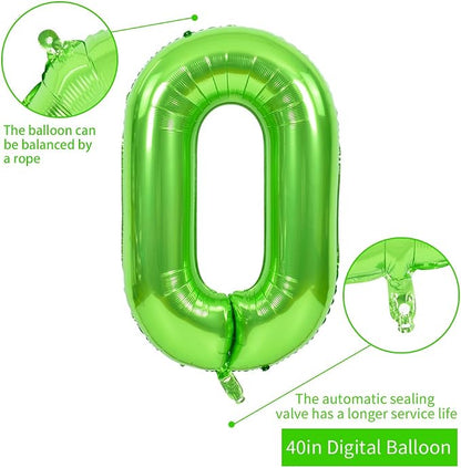 TONIFUL 40 Inch Green Number 40 Balloon Large Foil 40th Birthday Decoration | - Image 2