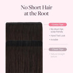 GOO GOO Genius Tape in Hair Extensions, Hand Tied Tape Weft, 2 Dark Brown, 18inch 50g 20pcs, Remy Human Hair, Seamless Invisible Tape, Natural Blend, Lightweight