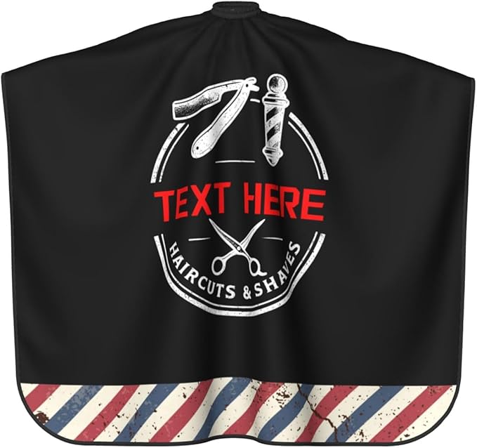 Custom Barber Cape for Men Personalized Professional Hair Cutting Cape with Text for Home Salon Barbershop