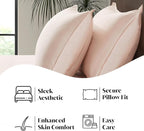 Luxury Bamboo Market | Queen Envelope Pillowcase Set | 100% Viscose Made from Bamboo | Organically Grown | Ultra Soft | Cooling | 2pcs [Vintage Pink]