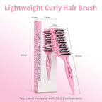 Curl Defining Brush, Curly Hair Brush for Detangling Shaping and Styling Curly Hair, Vented Candy Brush for Wet or Dry Hair Types for Women and Girl, Defining with Side Gear, Reduces Frizz (Pink)