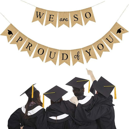Graduation Burlap Banners We are So Proud of You Banners 2026 Congrats Grad | - Image 3