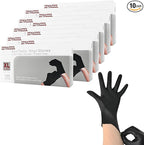 Disposable Gloves Extra Large, Nitrile and Vinyl Blend Material Gloves, Latex Free, 4 Mil,1000 Pc. Food Grade Glove for Cleaning, Food Prep, Hair Dye, Tattoo, Black