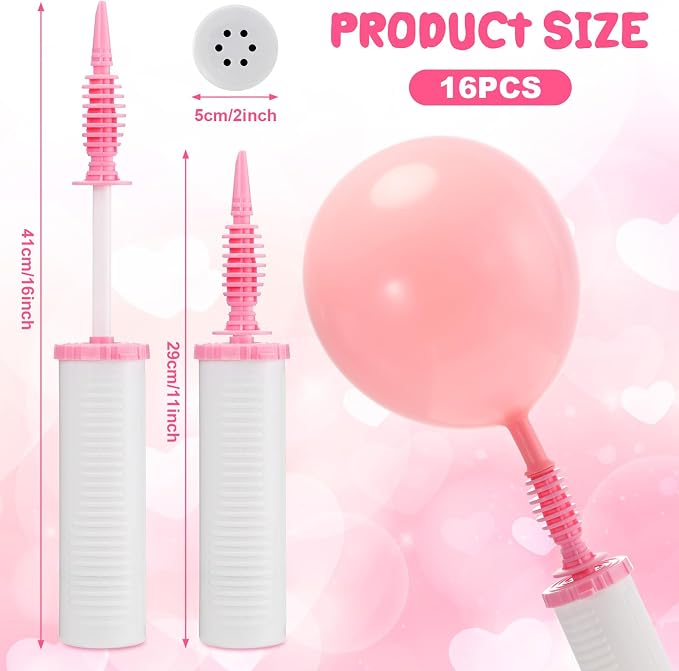 16 Pcs Handheld Balloon Air Pump Inflator Air Pump - Image 3