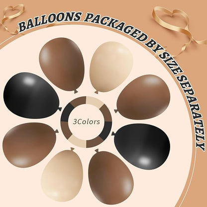 412Pcs Brown Black Nude Balloon Garland Arch Kit, 18 12 10 5 inch Different - Image 4