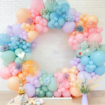 MEBAY Pastel Balloon Garland Arch Kit 146Pcs Macaron Pink Blue White Yellow - Image 4