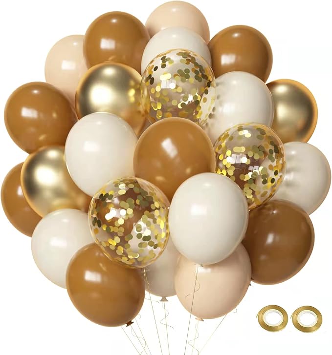 Brown Sand White Neutral Balloons by Aiwolf