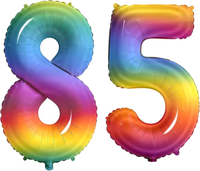 Number 85 Balloons for 85th Birthday Party Decorations, 0-100 Large No.85 by Joycard