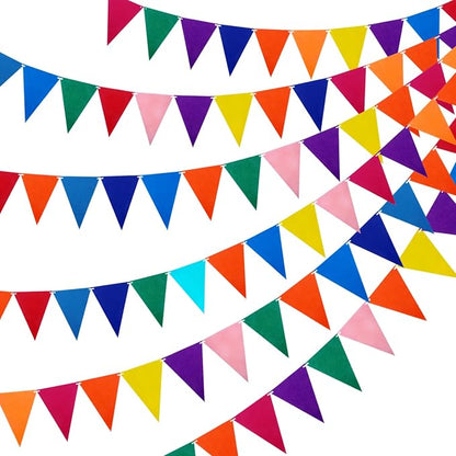 6 Pack Rainbow Felt Bunting Banner, Triangle Pennant Flags Garland by Unknown