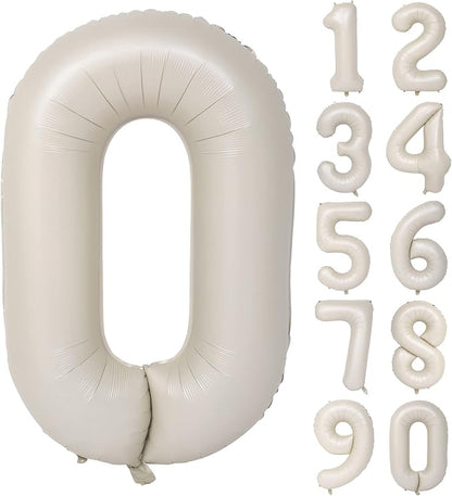 40 In Cream white Number Balloons Helium Foil Mylar Balloon Digital 0 | by Exquisitehighqualitypartydecorationstomeetyoureveryneed%EF%BC%81