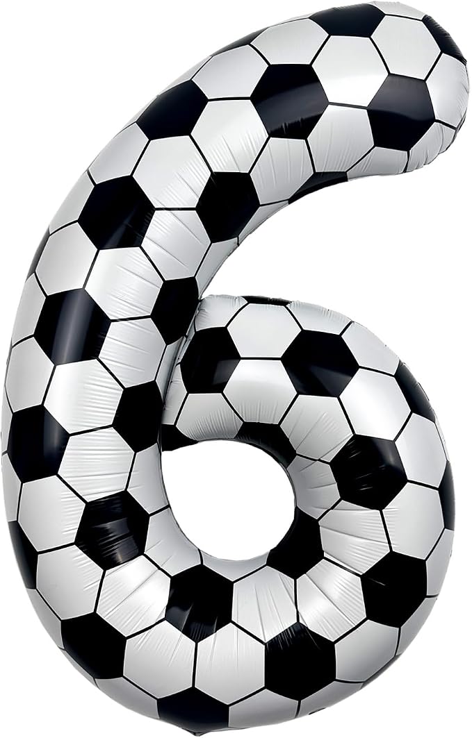40 Inch Soccer Number 6 Foil Balloon, Soccer Birthday Party Decorations | by Unknown