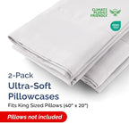 King Pillow Cases - 2 Pack - Super Soft Pillowcase Covers - Envelope Enclosure - Hotel Quality Pillow Protectors - Wrinkle Free, Shrink & Stain Resistant - Machine Washable - 20" x 40" (French Grey)