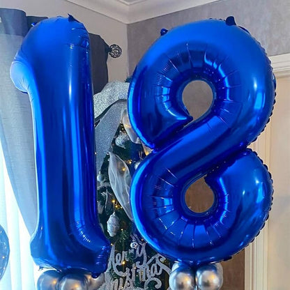 Navy Blue 18 Balloon Numbers, 40 Inch Dark Blue 18 or 81 Birthday Balloons - Image 6