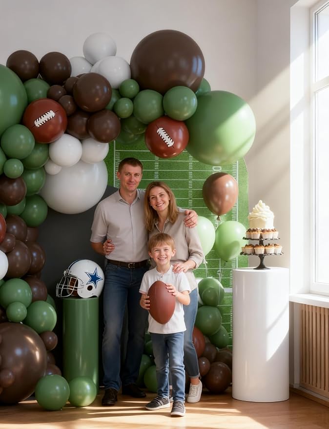 Football Balloon Garland Arch Kit, Sage Green White Latex Balloon - Image 6