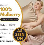PROMEED 100% Silk Pillowcase for Hair and Skin, Both Sides Grade 6A+ 23mm Mulberry Silk Pillow Case with Hidden Zipper, 1400 TC, Soft & Smooth (Queen 20"x30", Champagne)