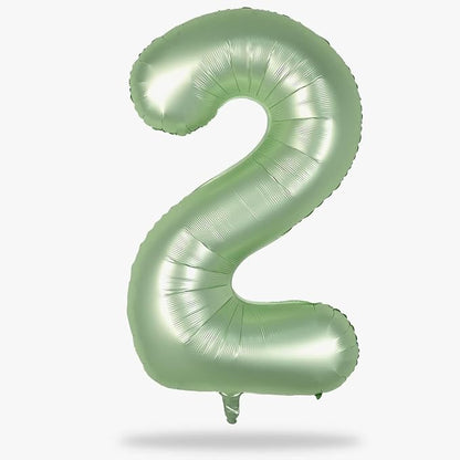 40" Balloon Number 2 Sage Green, Large Foil Number Balloons Set 0-9, Olive by Lingqiang