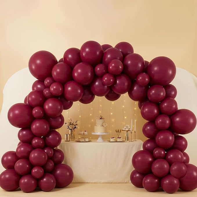102pcs Burgundy Balloons Garland Arch Kit, 18 12 10 5 Inch Balloons | Balloons - Image 5