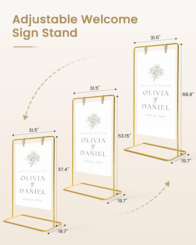Wedding Welcome Sign Stand, Welcome to our Wedding Sign Holder, Linen Sign Stand - Image 2