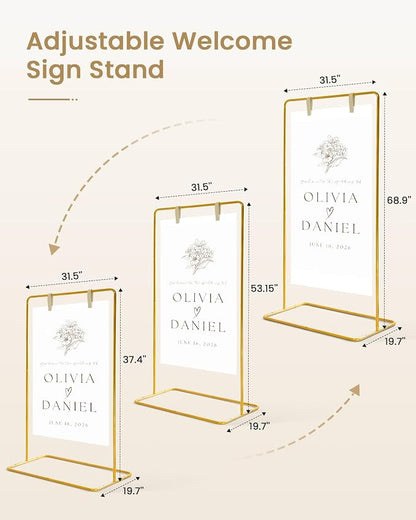 Wedding Welcome Sign Stand, Welcome to our Wedding Sign Holder, Linen Sign Stand - Image 2