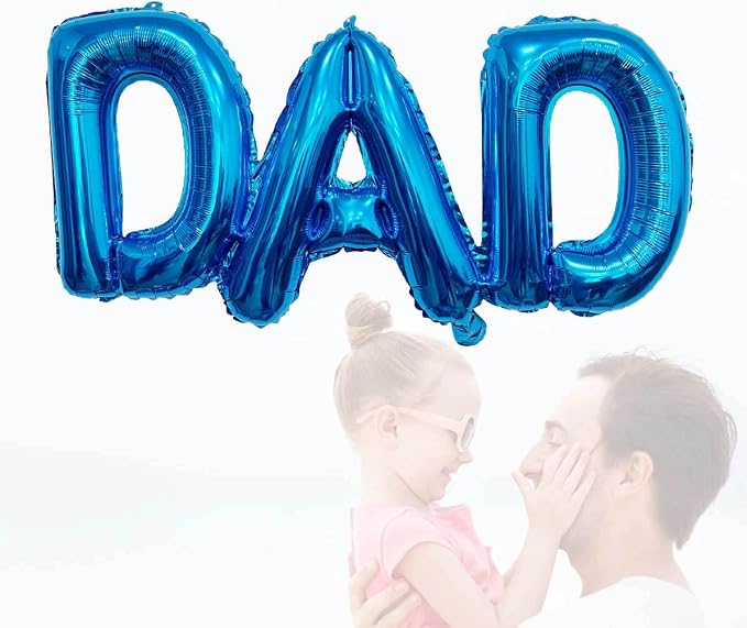 Blue Dad Balloons Letter Balloon Father's Day Balloon Conjoined Dad Foil by HADCKJA