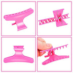 Ondder 48 Pcs Hot Pink Butterfly Hair Clips for Styling and Sectioning - Pro Claws Clamps for Cutting, Coloring - Hair Accessories for Women Girls