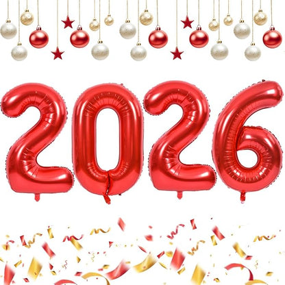 TONIFUL 2026 Graduation Balloons 42Inch Red 2026 Number Balloons Aluminum Foil by TONIFUL