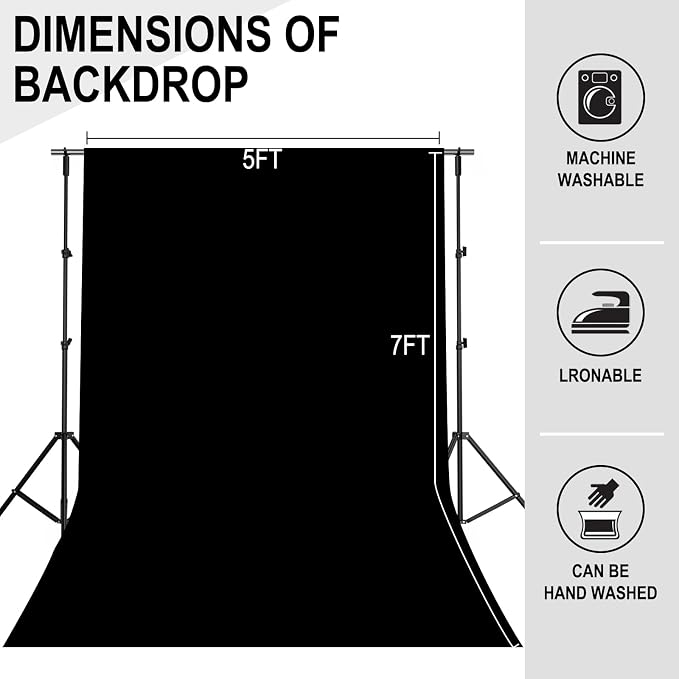 GFCC 5FTx7FT Black Backdrop Background - Image 4