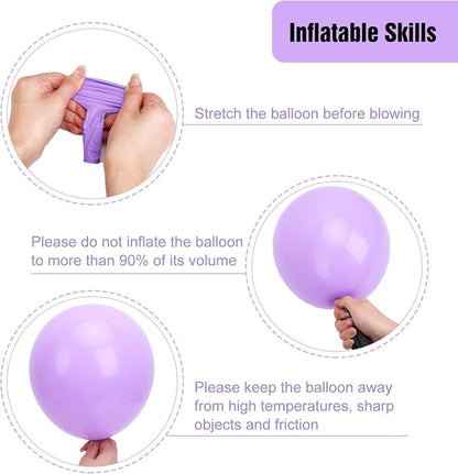 RUBFAC Pastel Purple Balloons Different Sizes Lavender Balloon 154pcs | Purple - Image 4