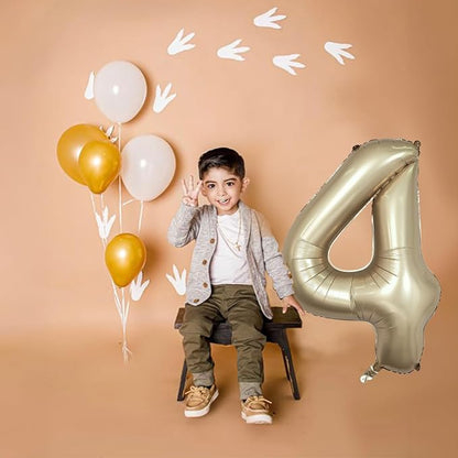 Metallic Gold Number 4 Balloons, 40 In Large Champagne Number 4 Mylar Foil - Image 5