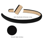 Wecoe Black Narrow Satin Headbands, 10pcs Non Slip Fashion Hair Bands for Women' Hair - Holiday & DIY Accessories