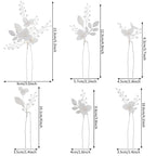 Flower Bridal Hair Pins Pearl Bride Wedding Hair Pieces Leaf U Shaped Hair Accessories Headpiece for Wedding Brides Women Girls（6 PCS） (Silver/Beads White Flower)