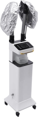 DNYSYSJ Salon Hair Steamer, White Nano Mist Hair Steamer Multi-Functional Nano Hair Color Processor Two Caps Hair Oil Machine, 650W Vertical Hair Steamer for Hair Salon Deep Hair Care Repair, Basics