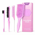 Detangler Brush for Curly Hair, Lightweight Curly Hair Brush with Vented Design for Easy Glide, Effortlessly Detangles Without Pulling or Snagging, Suitable for All Wet and Dry Hair Types (Pink)