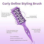 Curl Defining Brush, Curly Hair Brush for Detangling Shaping and Styling Curly Hair, Vented Candy Brush for Wet or Dry Hair Types for Women and Girl, Defining with Side Gear, Reduces Frizz (Purple)