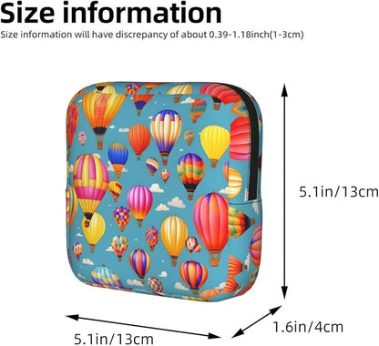 Hot Air Colorful Balloons Print Women Period Bag Sanitary Pouch Portable Pad - Image 3