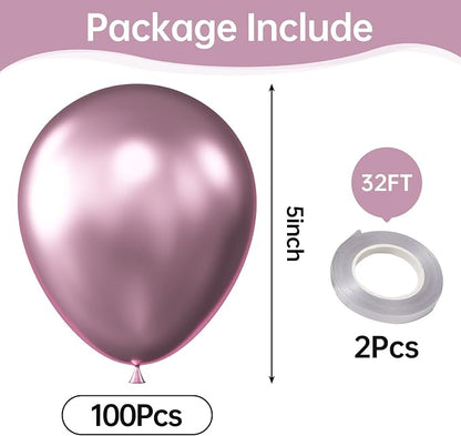 Metallic Pink Balloons, Birthday Decoration, Wedding Party, Baby Shower - Image 2