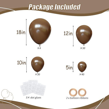 104pcs Dark Brown Balloon Garland Arch Kit Different Sizes 18/12/10/5 Inch | - Image 2
