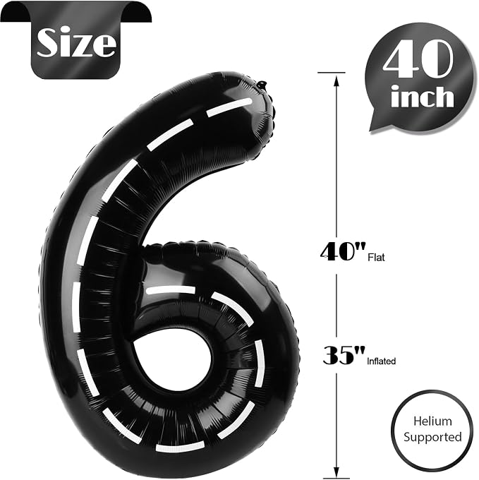 Race Car Number 6 Balloon 40 Inch - Image 5