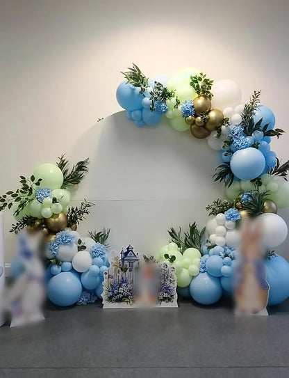 Blue Green Balloon Garland Arch Kit, Sand White Balloons - Image 5